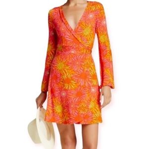 Macbeth Collection Sun Burst / Sunflower Wrap Dress size women’s small - 70s